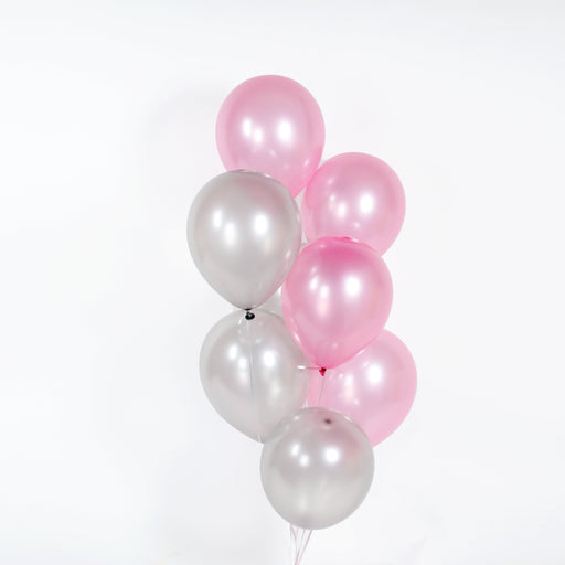 Pink and Silver Helium Balloons - Cake Together - Online Birthday Cake Delivery